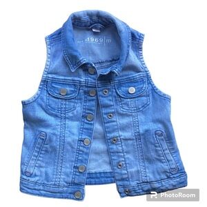 GapKids Vest Light Wash Blue Denim Size M Sleeveless Button Front